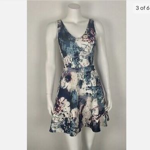 Abercrombie and Fitch Watercolor Floral Cutout Fit and Flare Dress Size Medium